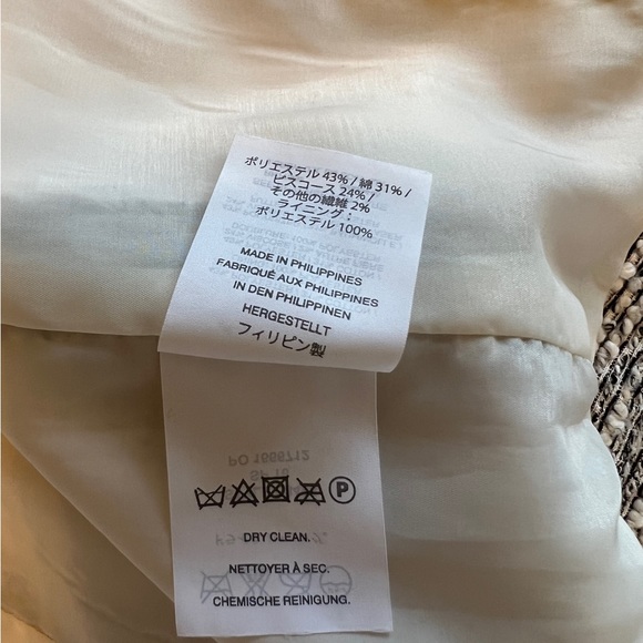 J. Crew Full Zip Tweed Long Sleeve Jacket Size 12 Off White & Black - Picture 11 of 11